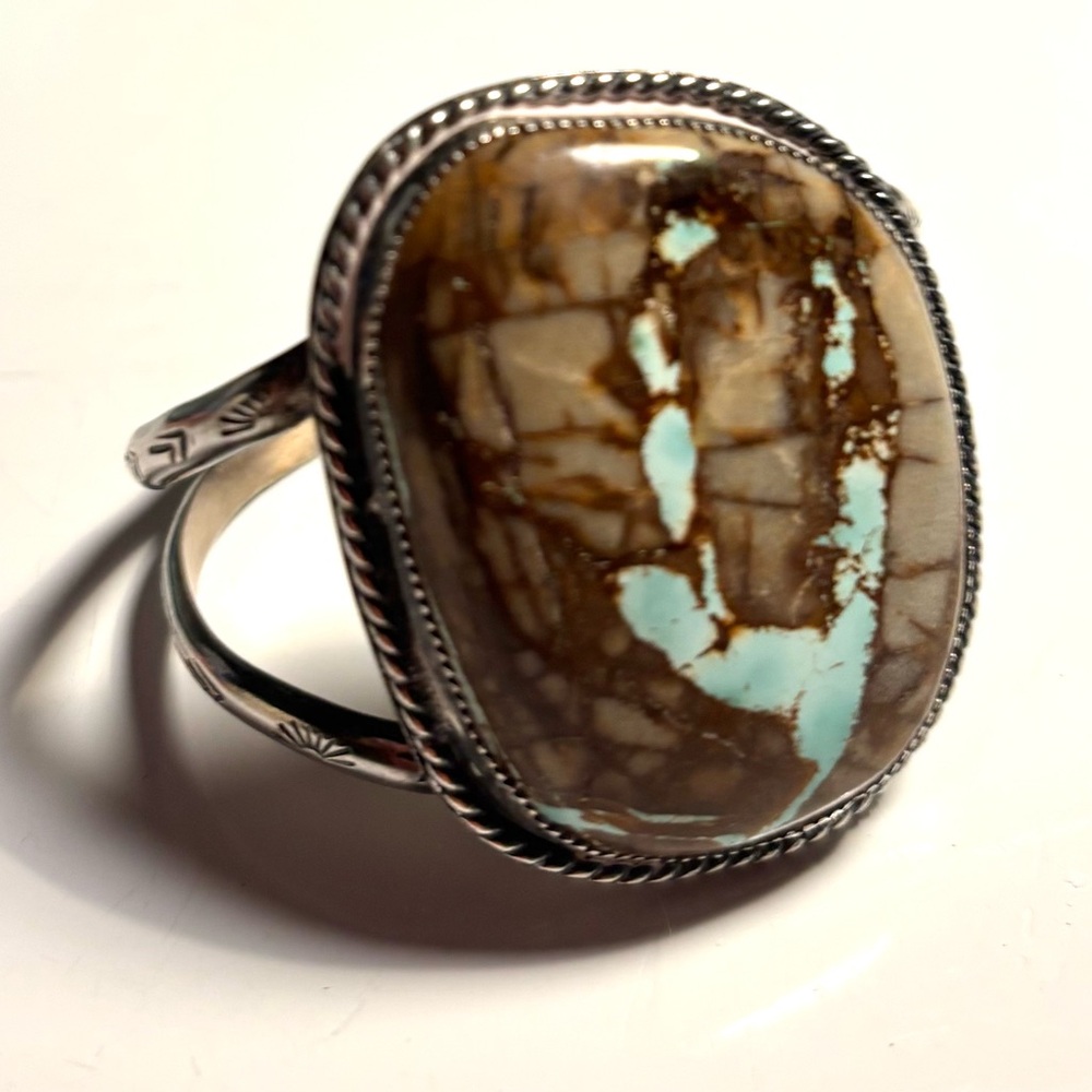Beautiful Royston Turquoise silver cuff bracelet